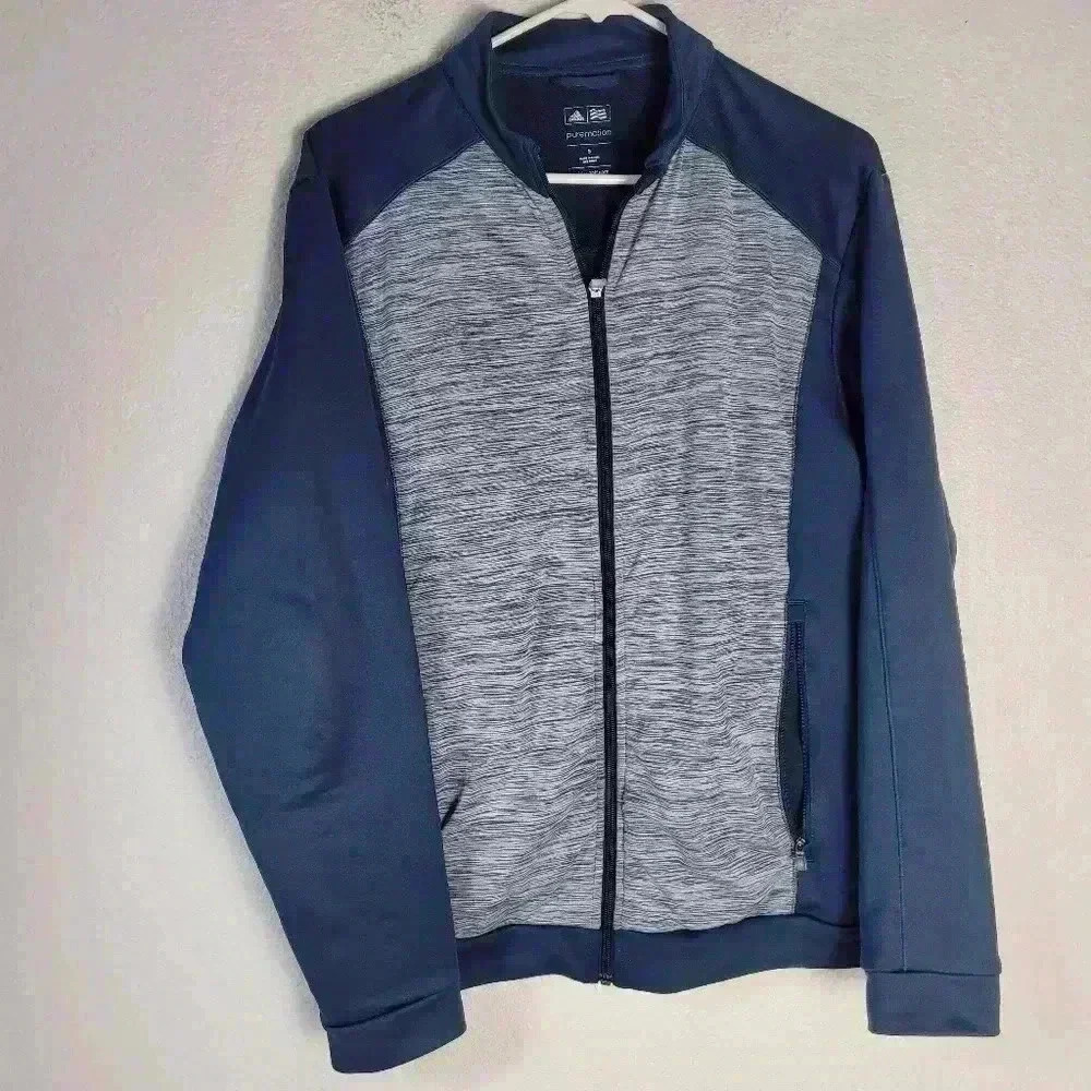 Adidas Golf Puremotion Full Zip Blue Jacket Sz Sm